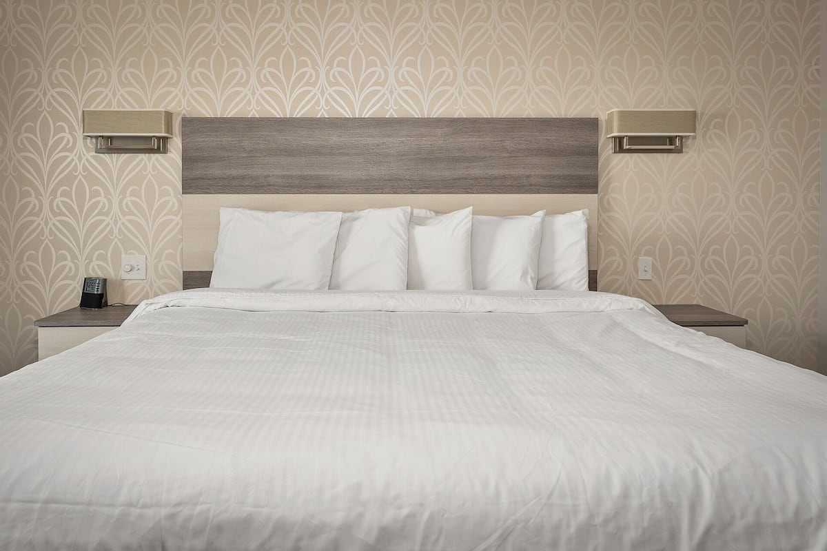 Basic Room, 1 King Bed (UNIT G) | In-room safe, desk, iron/ironing board, free cribs/infant beds