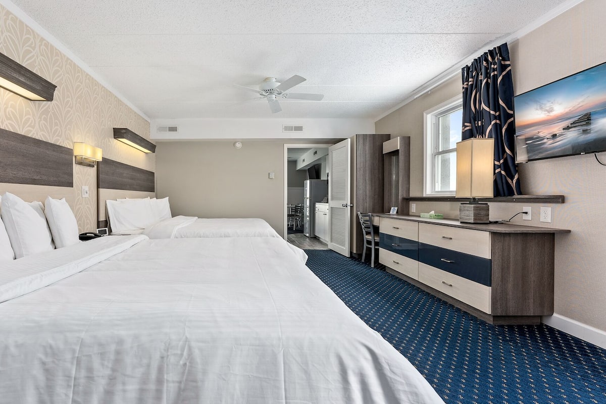 In-room safe, desk, iron/ironing board, free cribs/infant beds