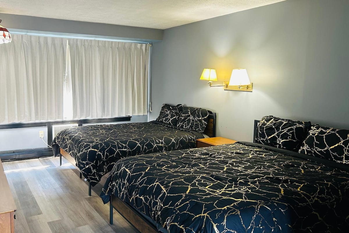 Room, 2 Queen Beds, Accessible (with Kitchenette) | Desk, iron/ironing board, bed sheets