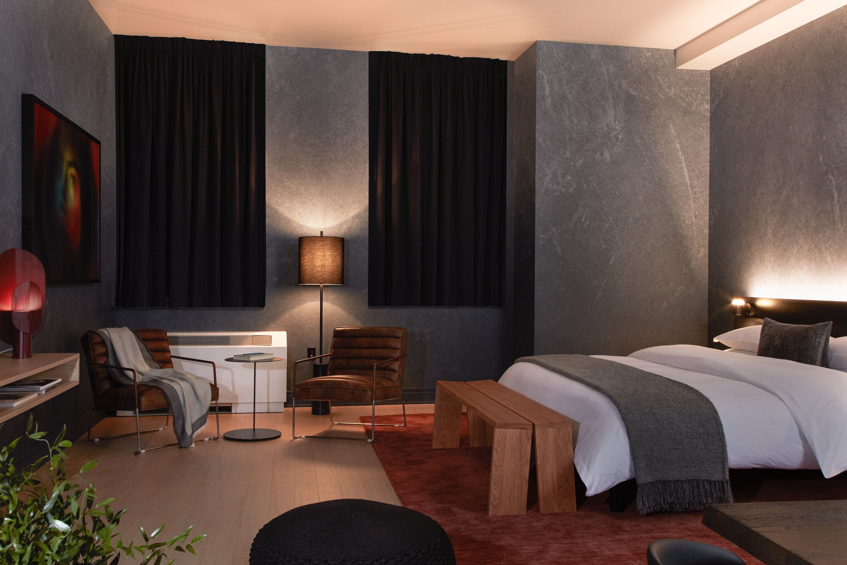 Frette Italian sheets, premium bedding, memory-foam beds, in-room safe