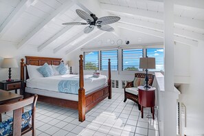 Suíte, cozinha, vista parcial para o oceano (Oceanview) | Roupas de cama premium, individualmente decorados