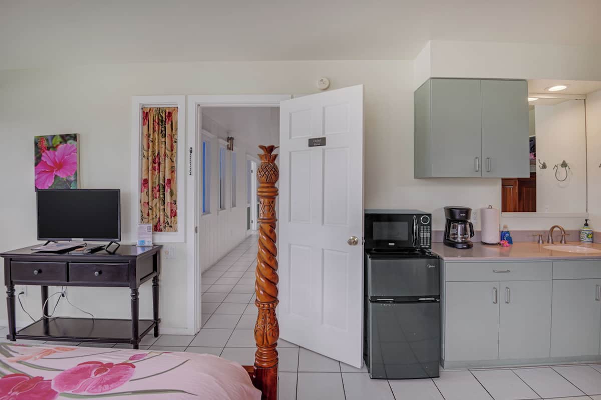 Orchid Room | Private kitchen | Fridge, microwave, coffee/tea maker, electric kettle