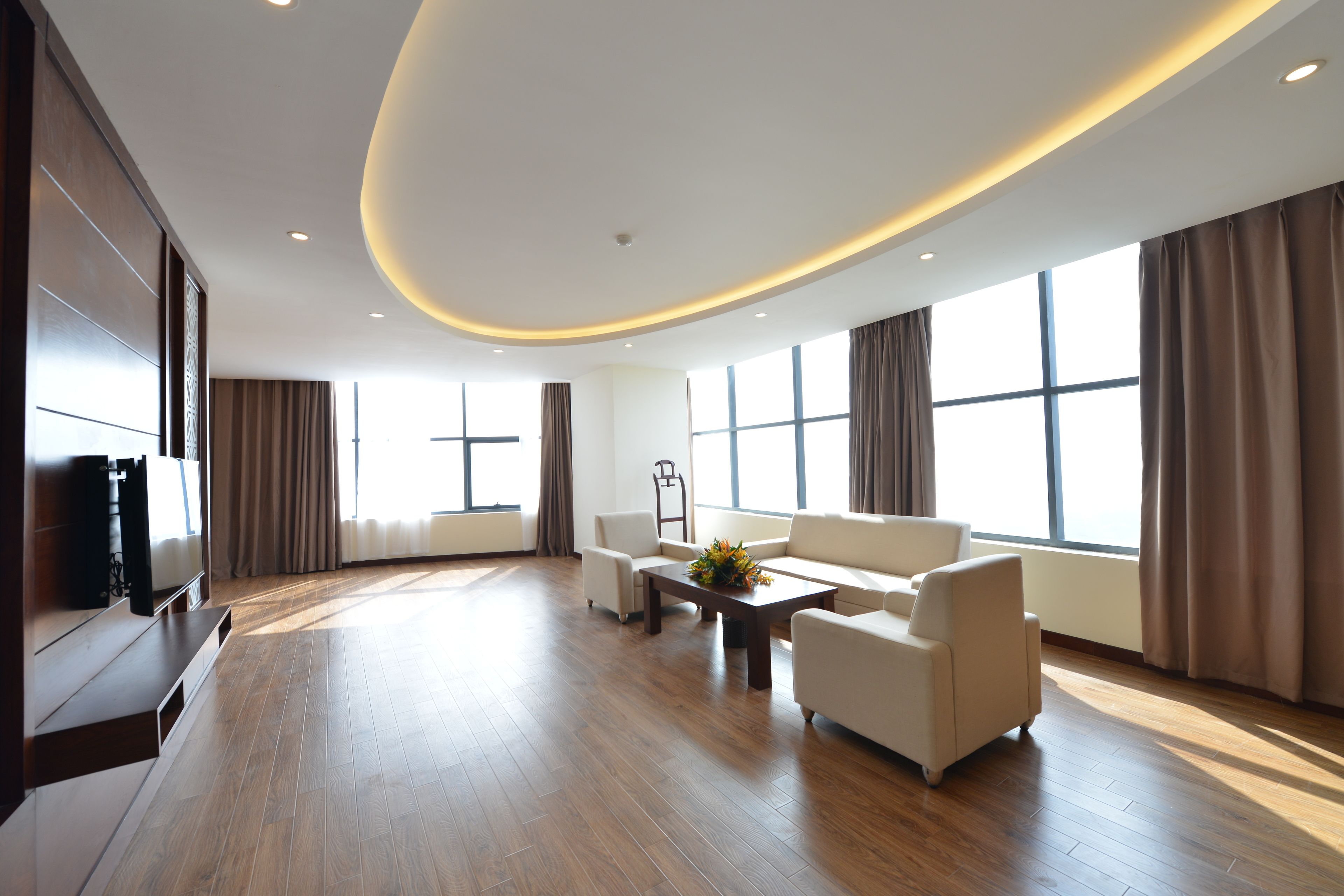 grand suite | living area | flat-screen tv