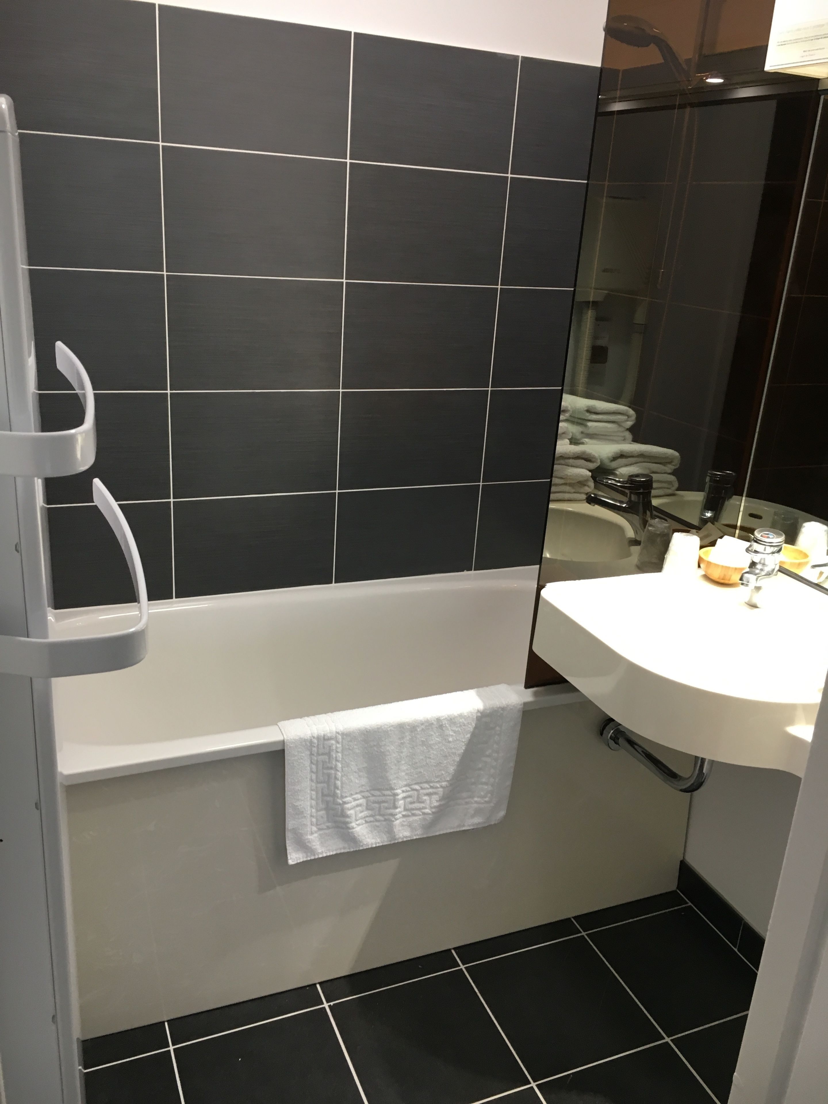 free toiletries, hair dryer, towels