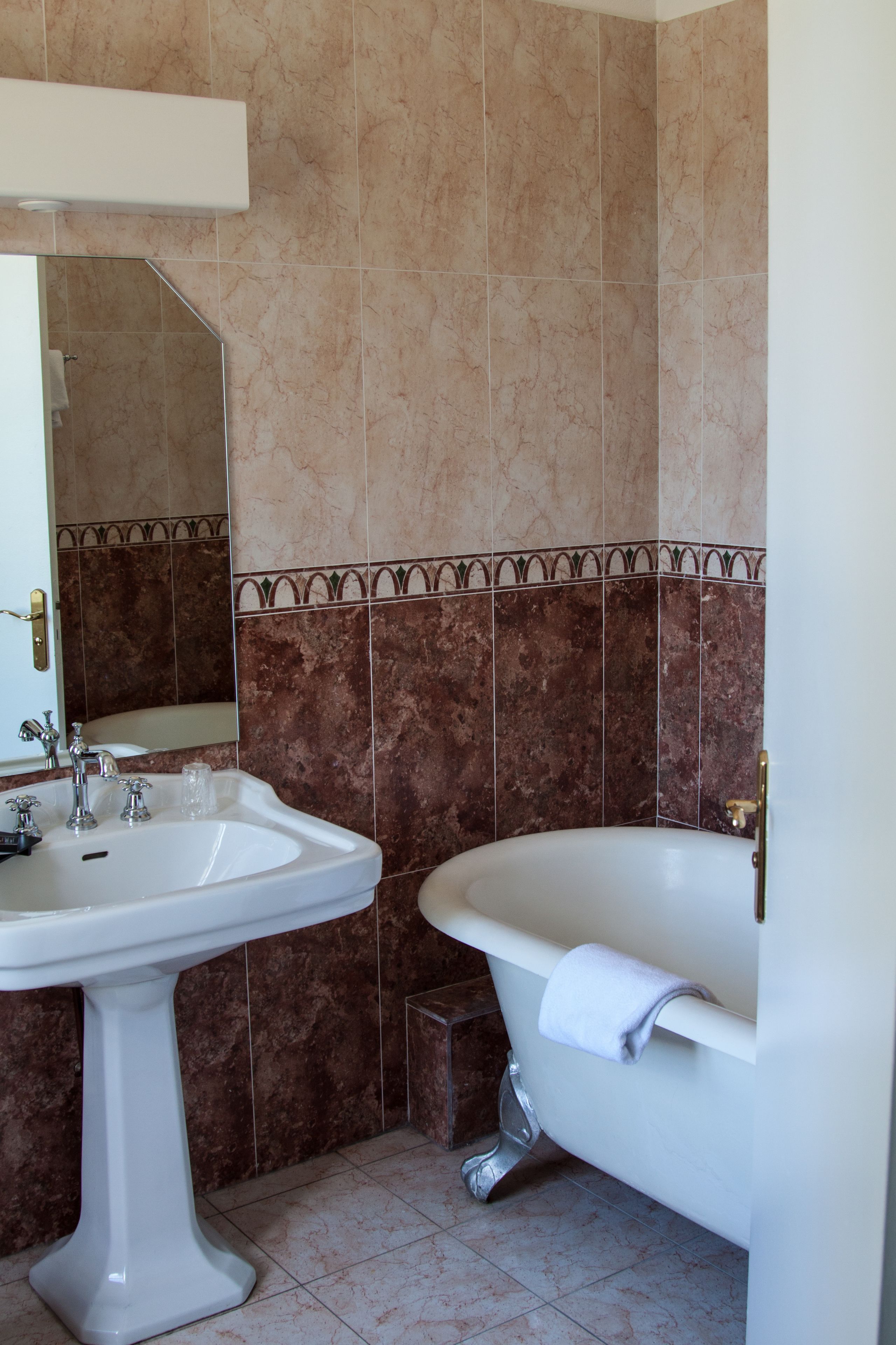 double room | bathroom | deep-soaking bathtub, free toiletries, hair dryer, towels