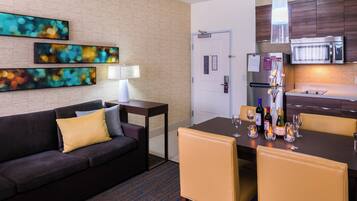Pillow-top beds, desk, blackout curtains, iron/ironing board