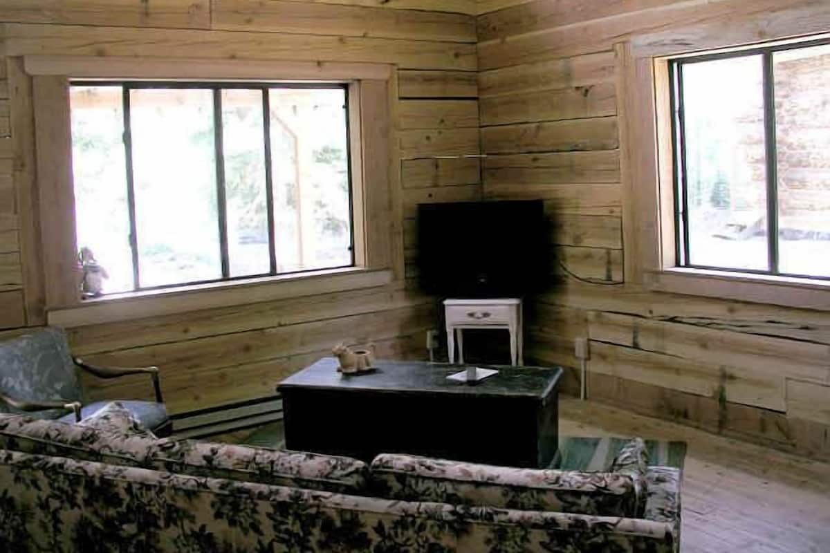 Cabaña | Área de sala de estar | Televisión