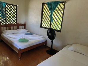 Family Twin Room, Beach View | Laptop workspace, free WiFi, bed sheets - Miss Miriam Beachfront Cabins (Colorado)