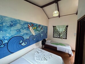 Laptop workspace, free WiFi, bed sheets