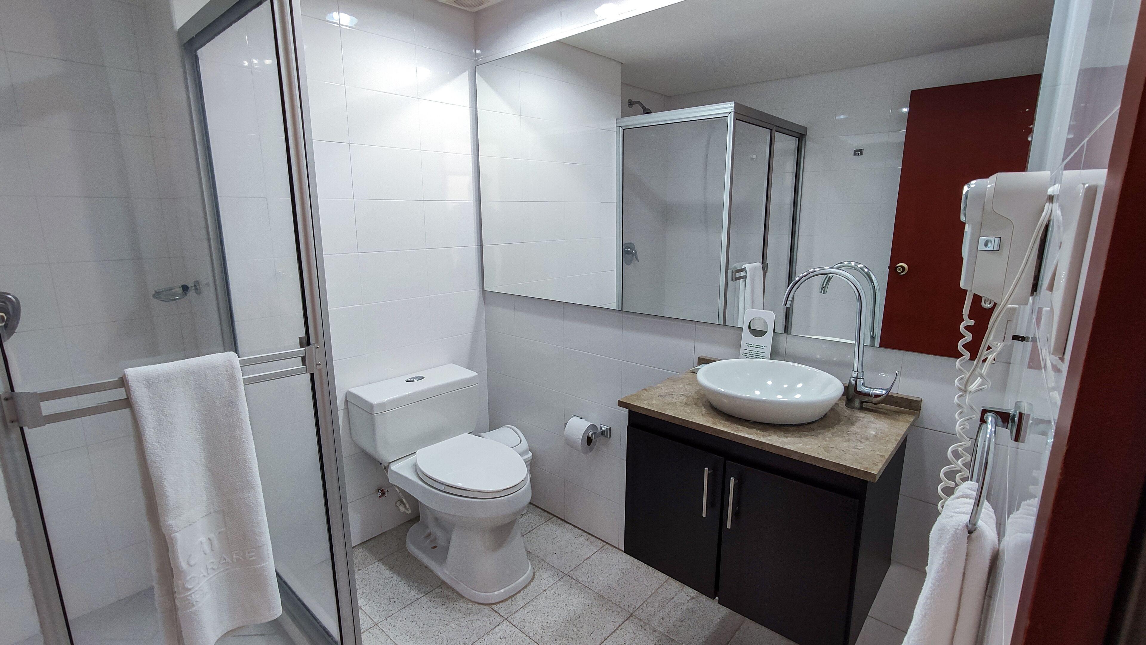 standard room | bathroom | hair dryer, towels