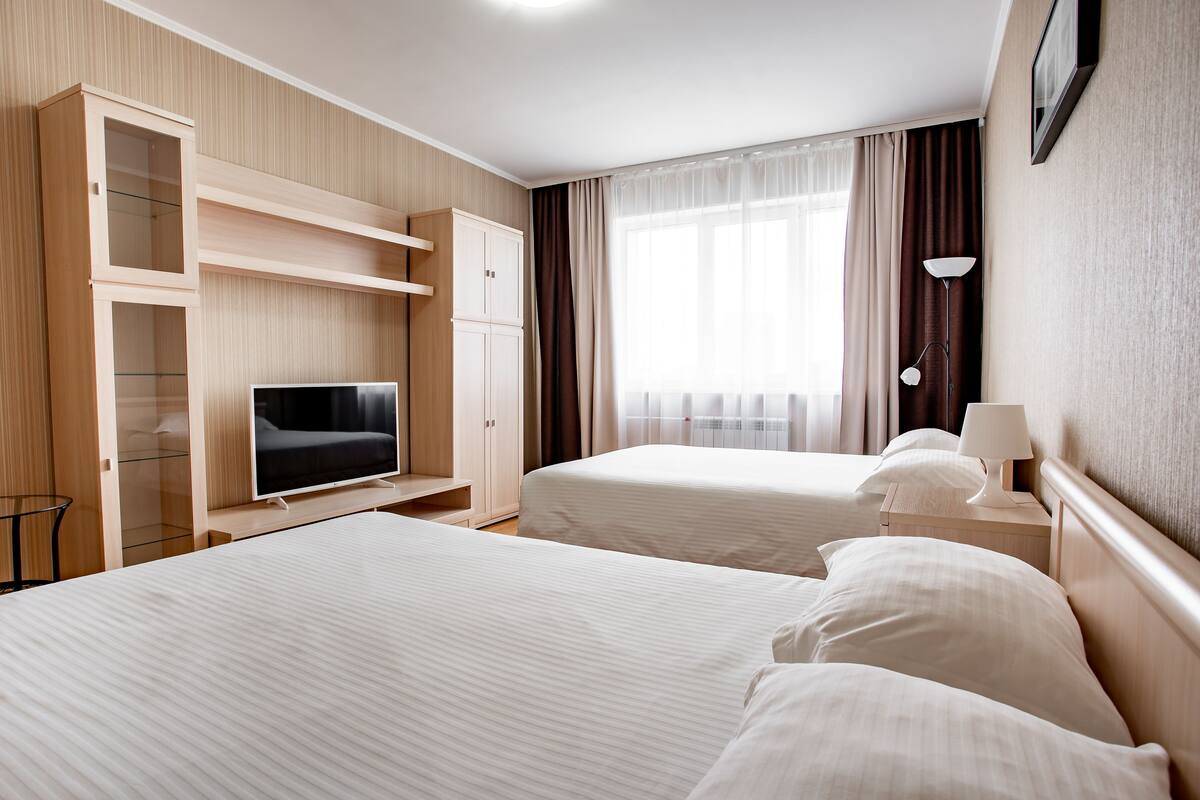 1 bedroom, desk, soundproofing, iron/ironing board