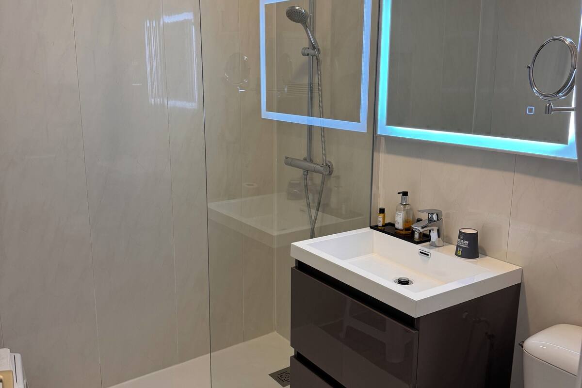 standard double room | bathroom | bathtub, free toiletries, hair dryer, towels