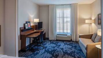 Premium bedding, down duvets, pillow-top beds, desk