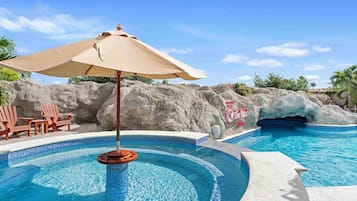 2 outdoor pools, open 7:00 AM to 10 PM, pool umbrellas, sun loungers