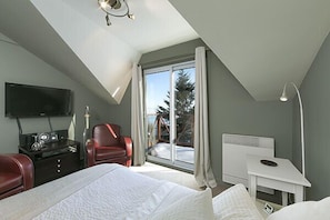 Habitación clásica, 1 cama Queen size (La brume de mer) | Ropa de cama de alta calidad y decoración personalizada