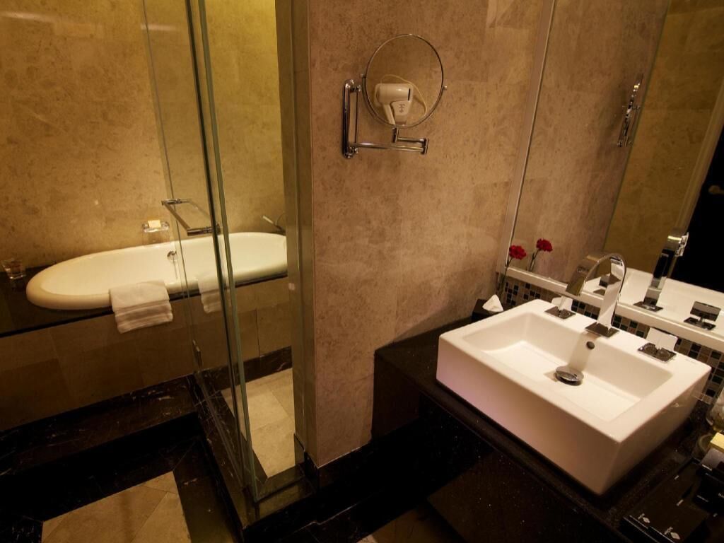 Bathroom | Hair dryer, bathrobes, slippers, bidet