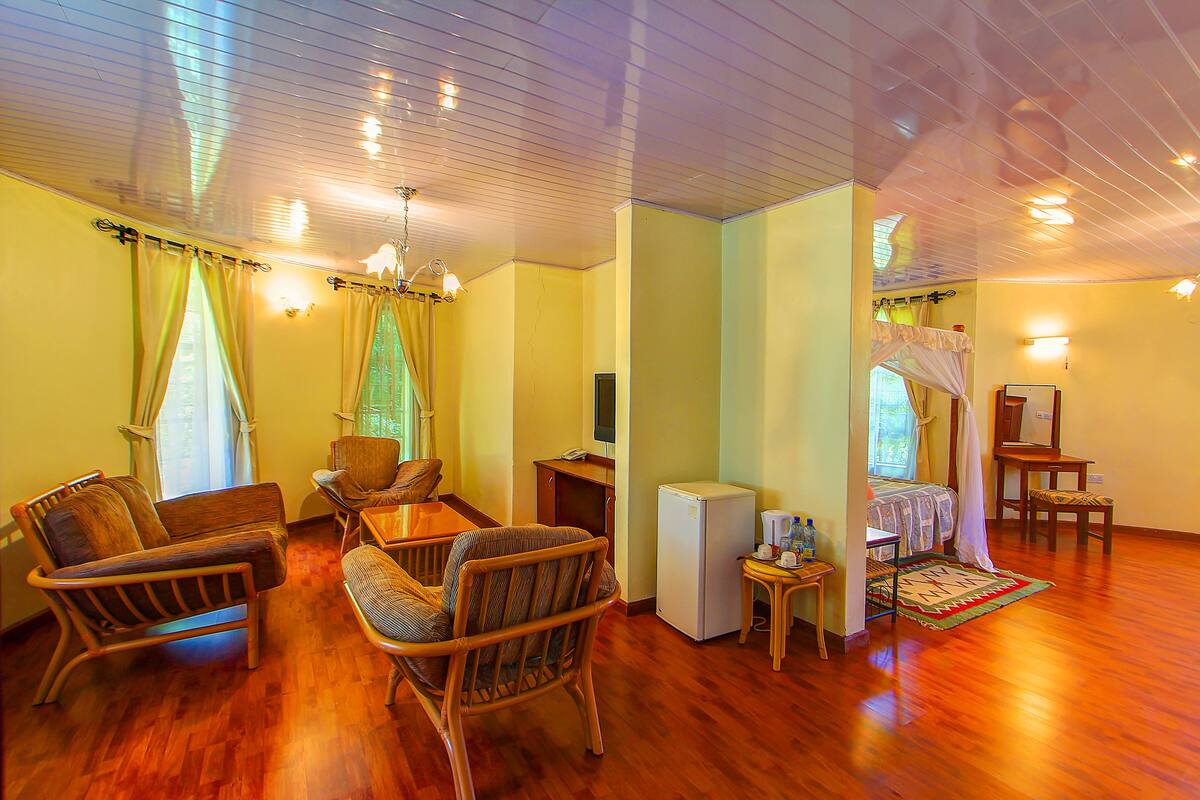 Deluxe Room with King Bed | Living area | Flat-screen TV