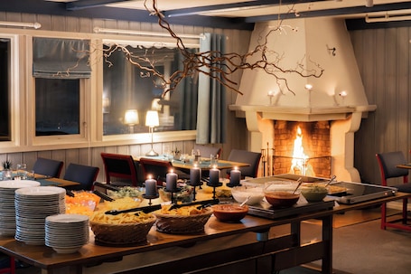 Dinner served, local and international cuisine