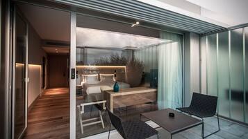 Rom – superior, terrasse, sjøutsikt | Terrasse/patio