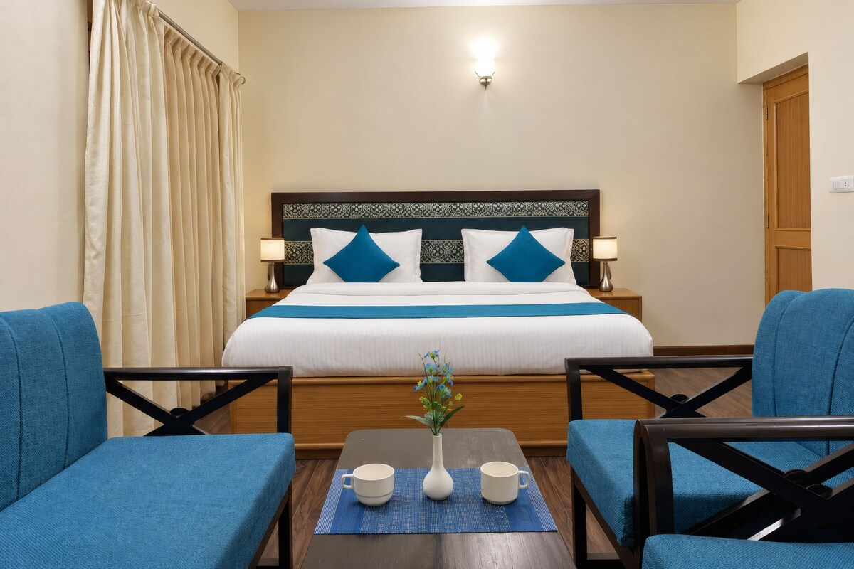 Espacio para trabajar con laptop, wifi gratis y ropa de cama 