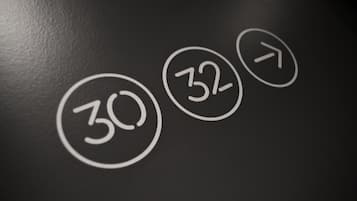 Un primer plano de tres iconos circulares con los números 30, 32 y una flecha señalando a la derecha.