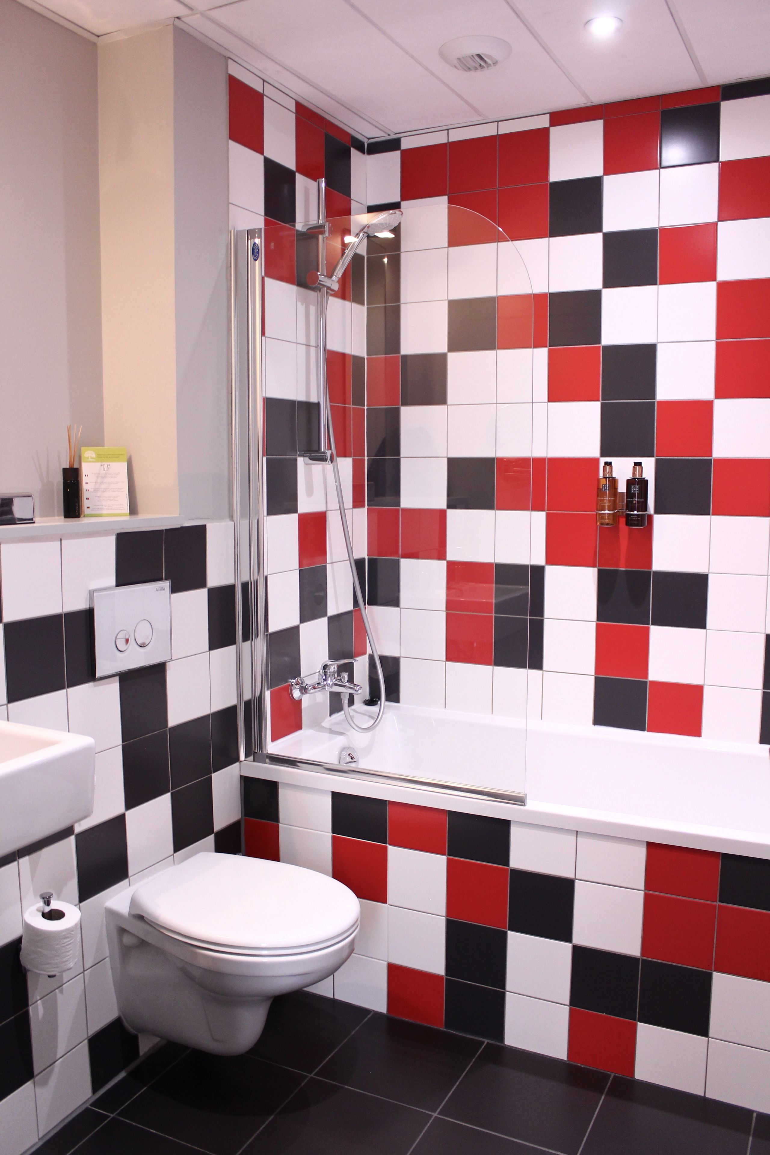 comfort room | bathroom | designer toiletries, hair dryer, towels