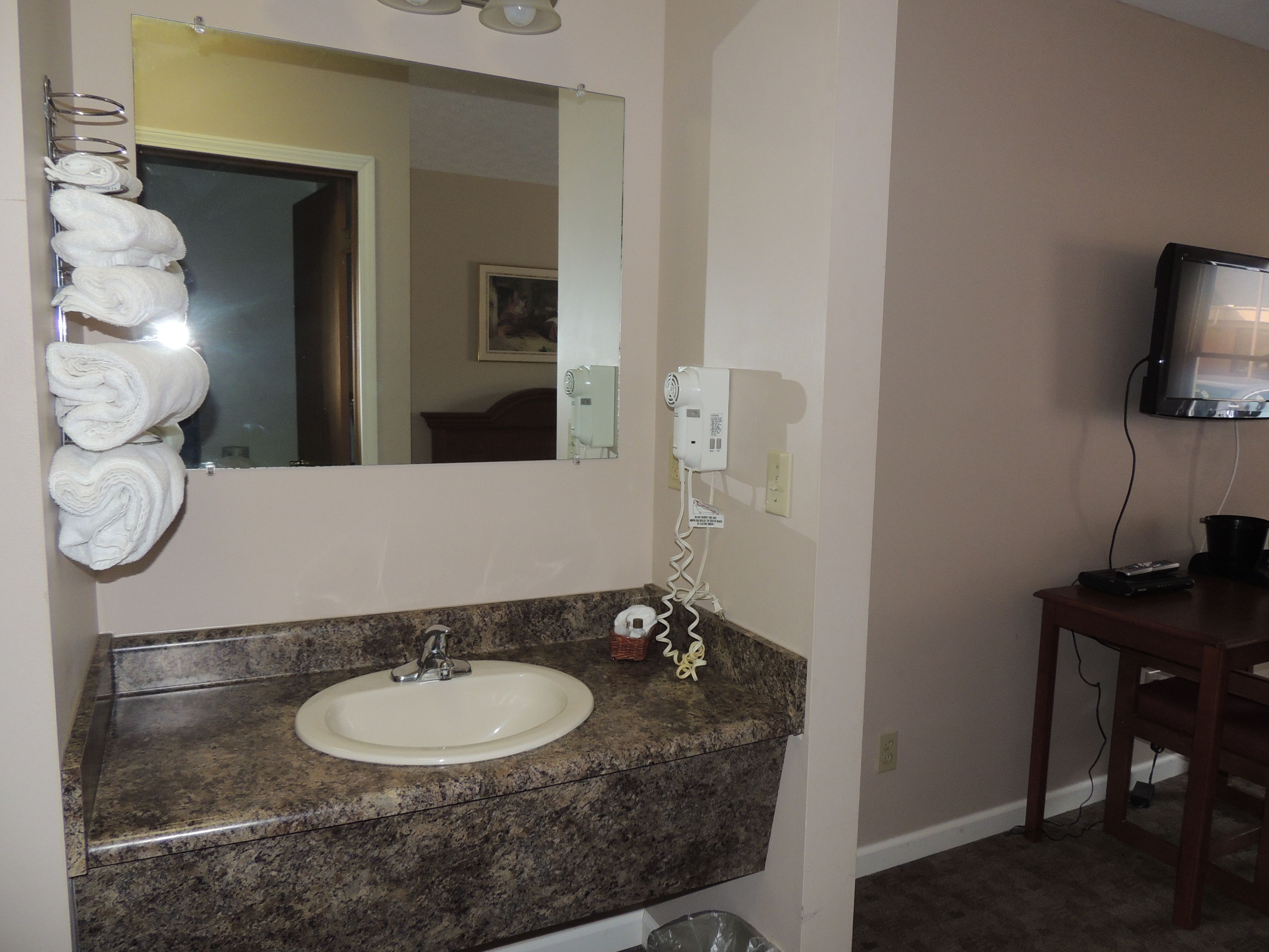 double room, 2 double beds | bathroom sink