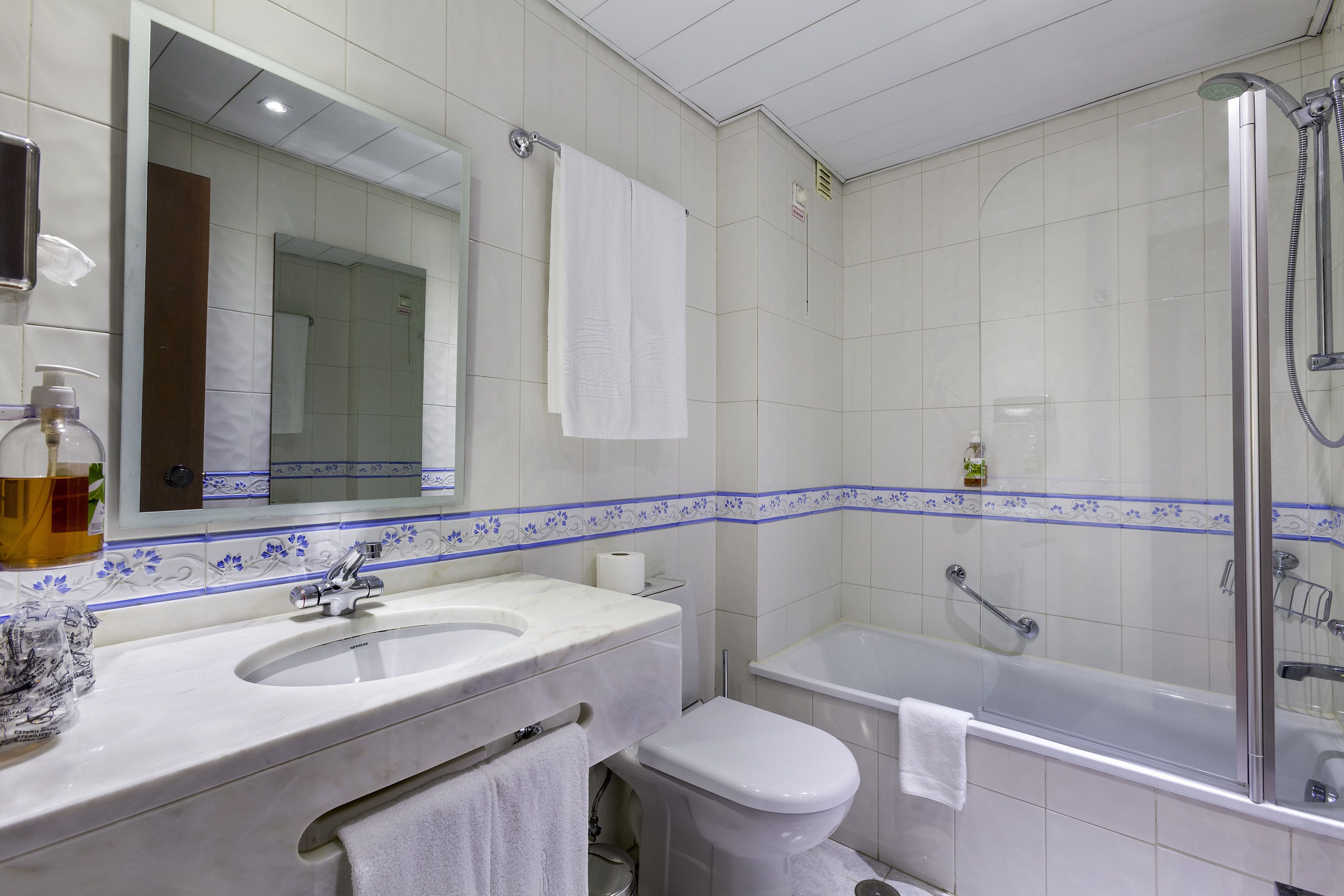 free toiletries, hair dryer, towels