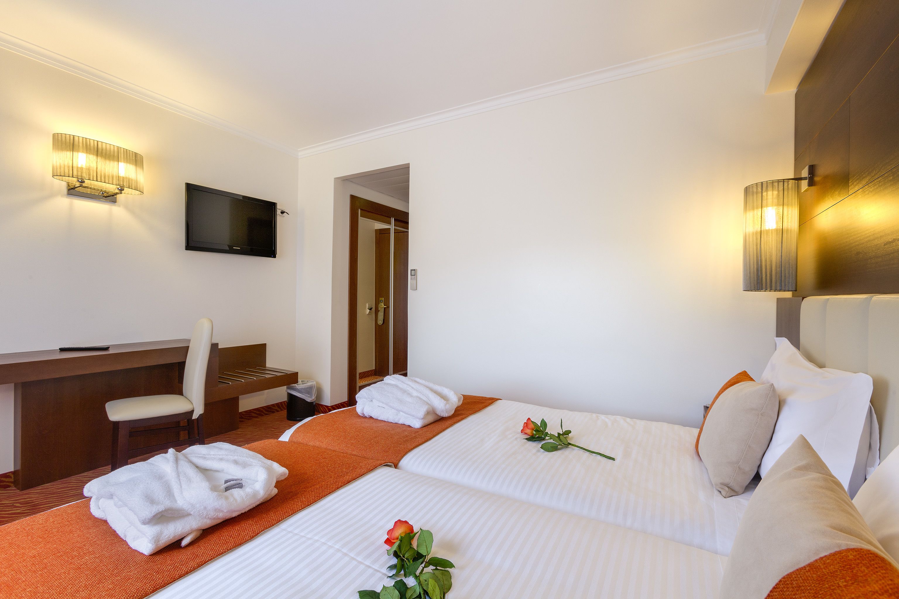 double or twin room | in-room safe, desk, blackout curtains, soundproofing