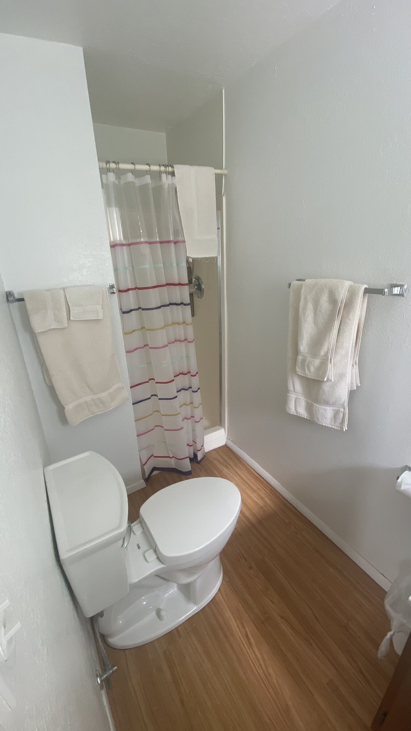 standard double room, 2 queen beds | bathroom | shower, hydromassage showerhead, free toiletries, hair dryer