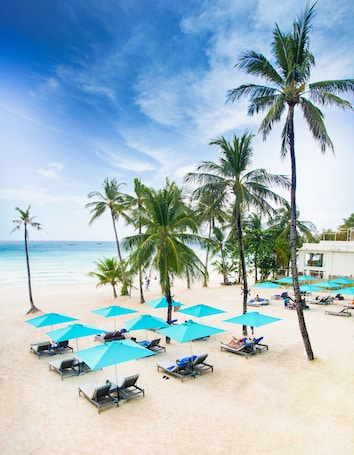 On the beach, white sand, beach towels