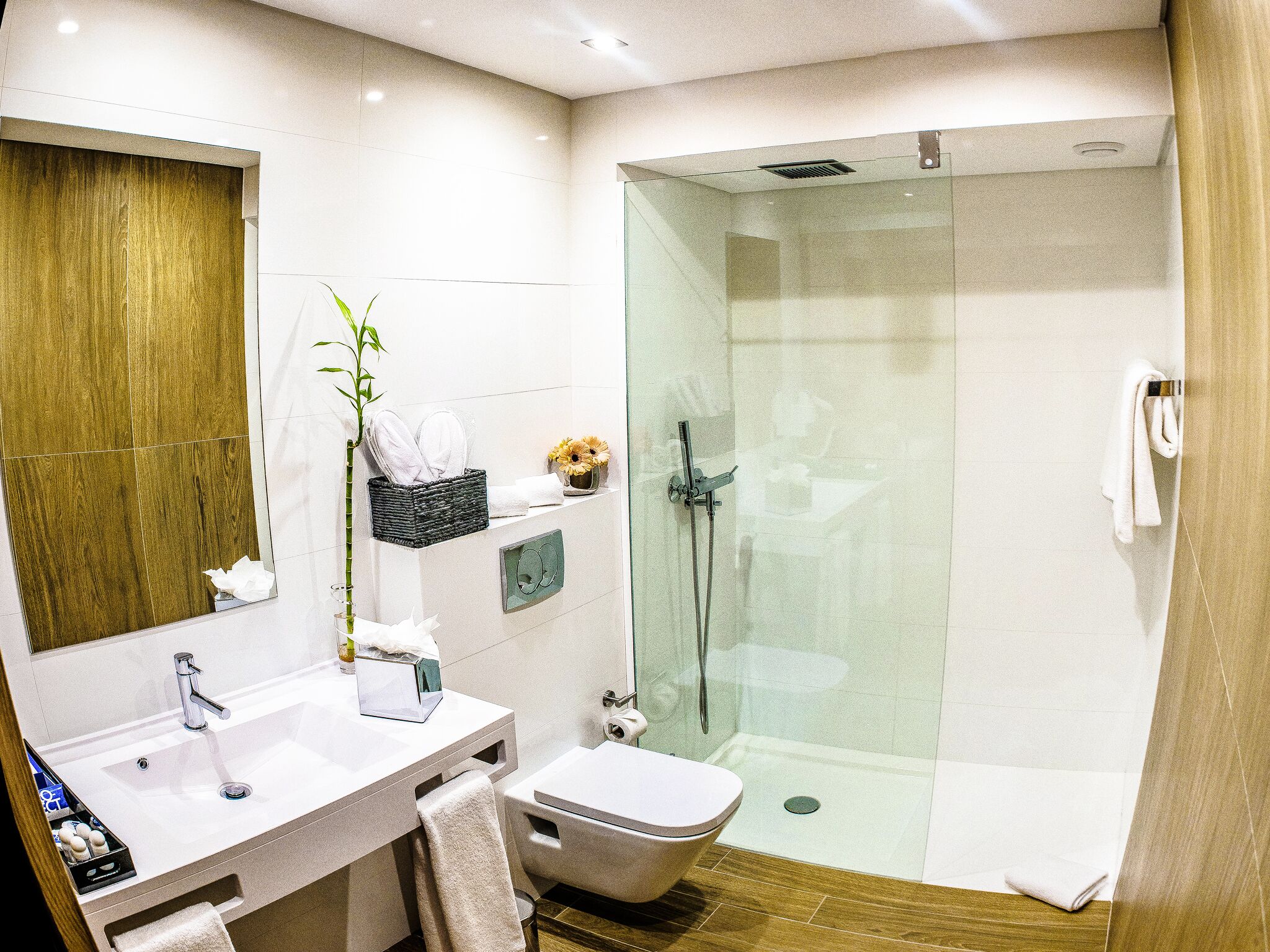 free toiletries, hair dryer, towels