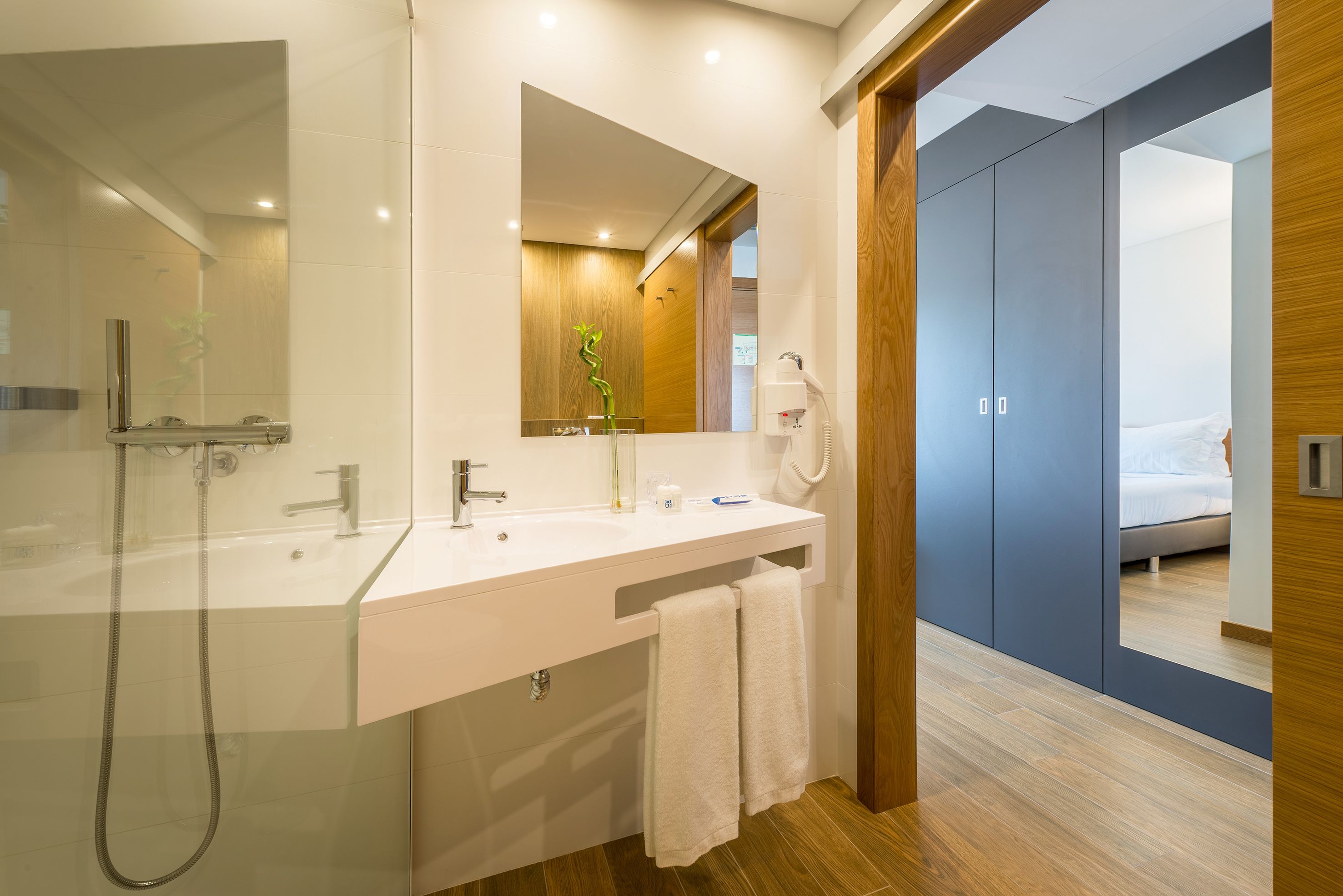 free toiletries, hair dryer, towels