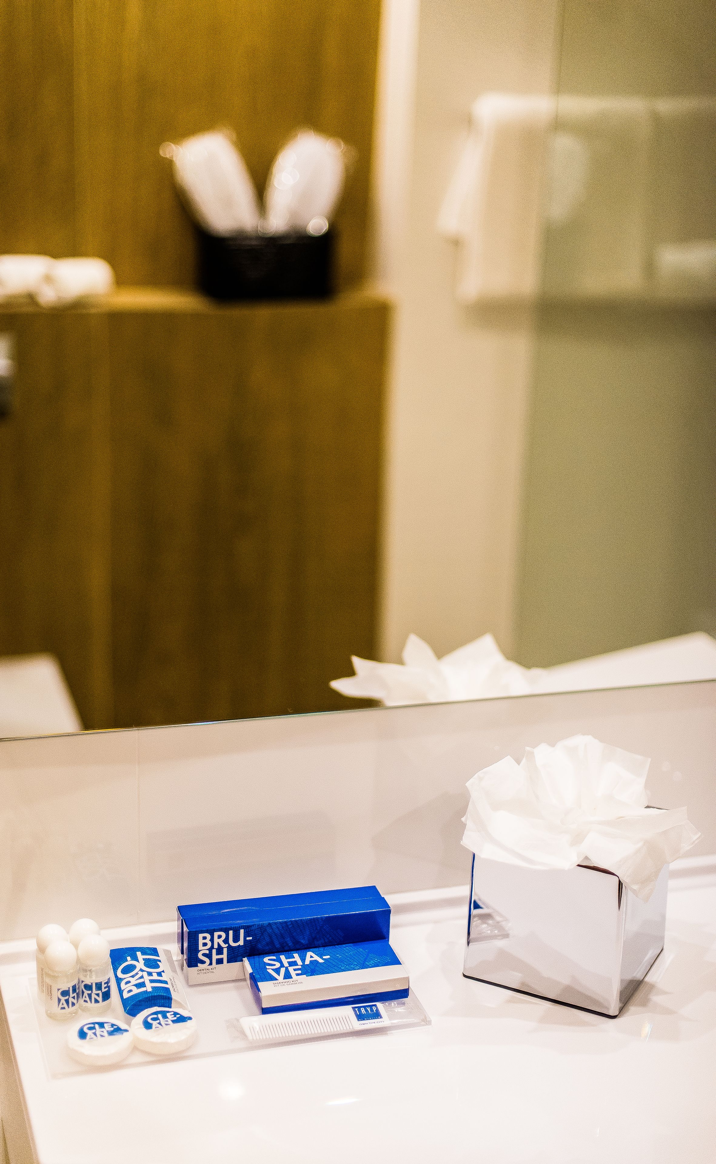 free toiletries, hair dryer, towels