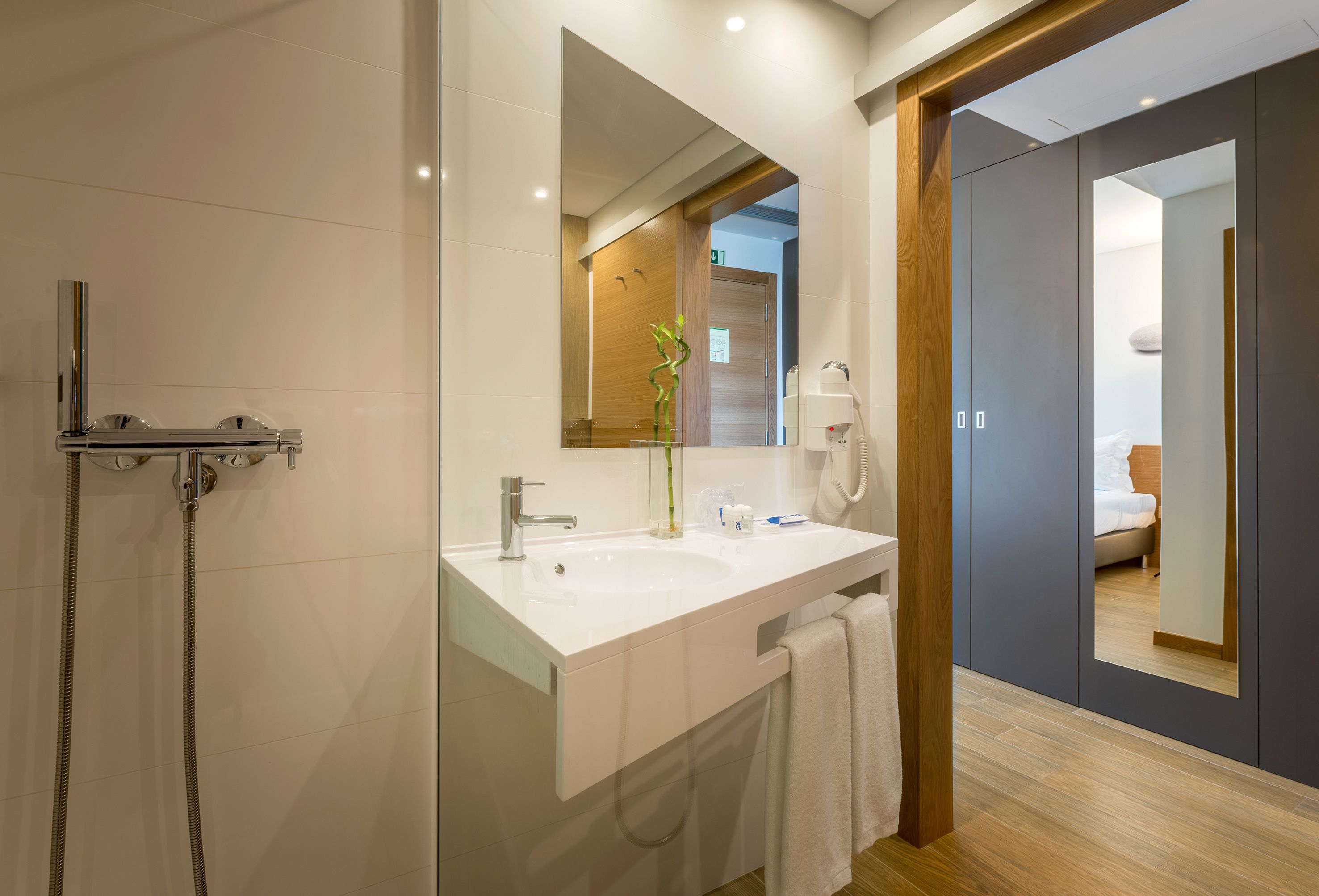 free toiletries, hair dryer, towels