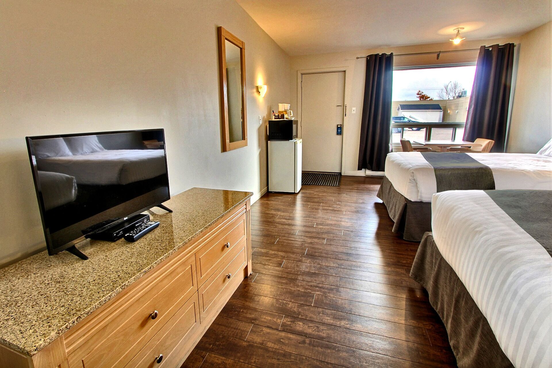 Room, 2 Double Beds | Desk, blackout curtains, soundproofing, free WiFi