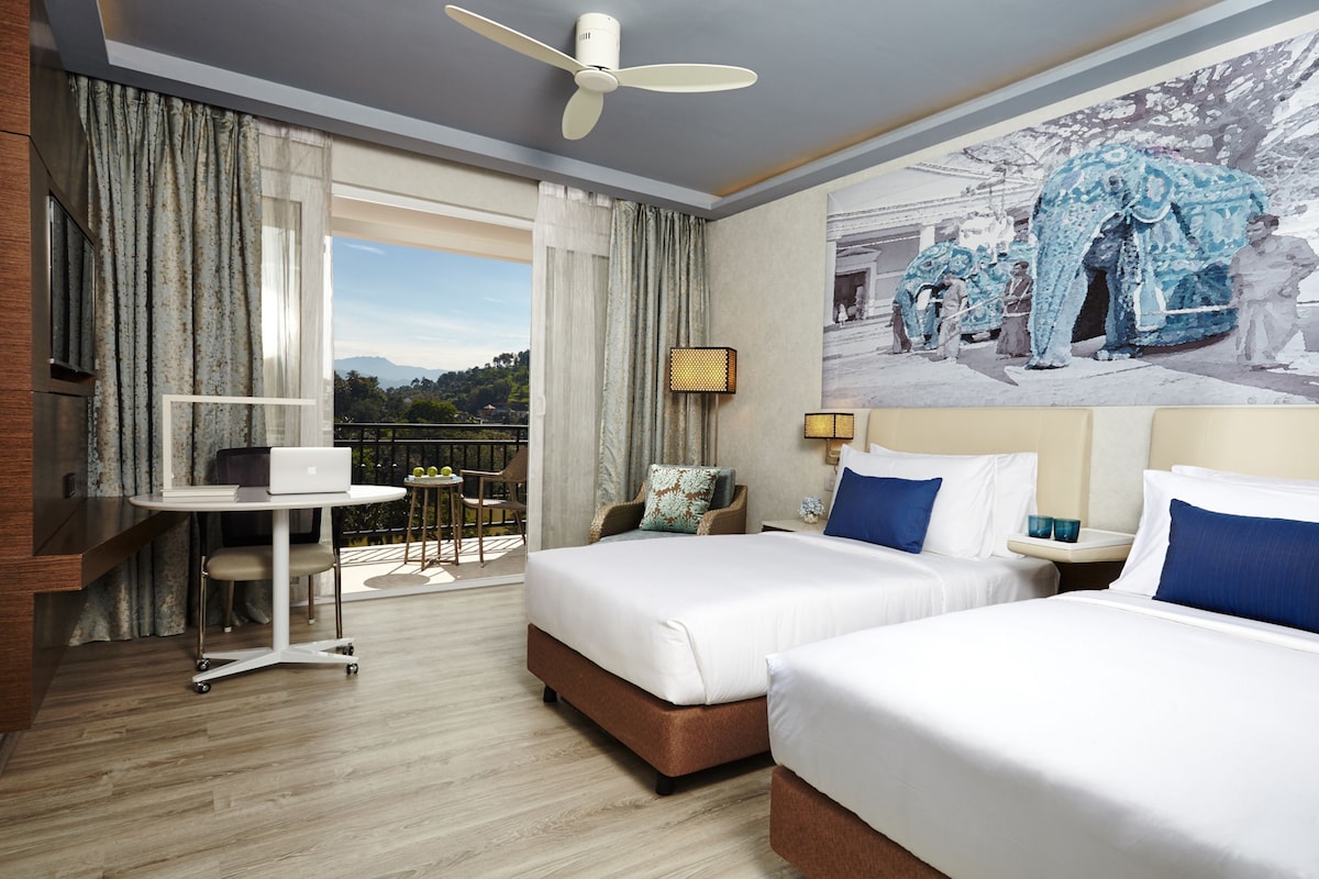 Premium bedding, down comforters, memory foam beds, minibar