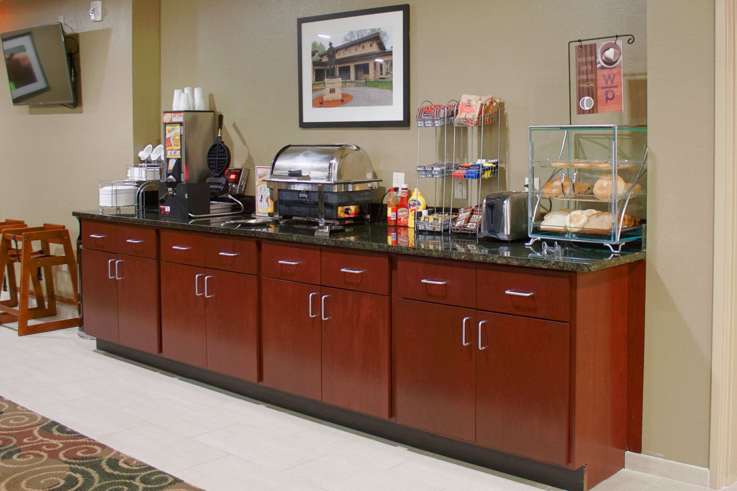 Free daily self-serve breakfast