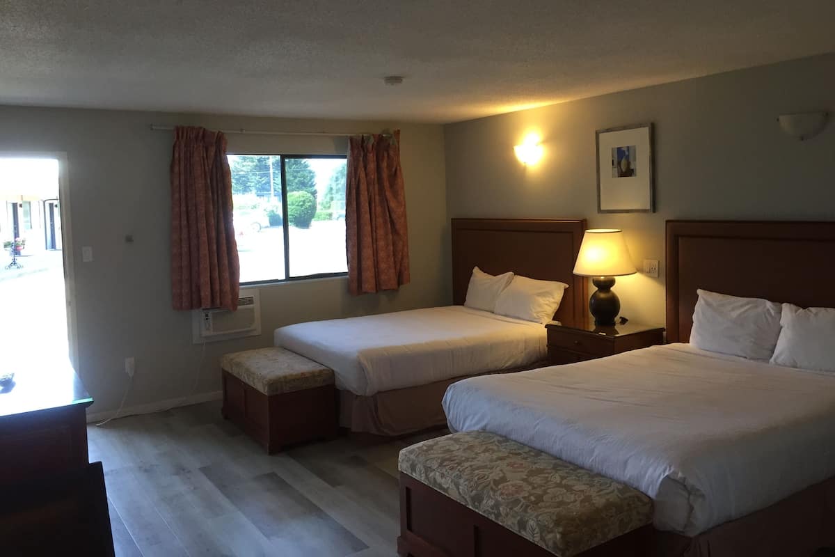 1 bedroom, desk, laptop workspace, iron/ironing board
