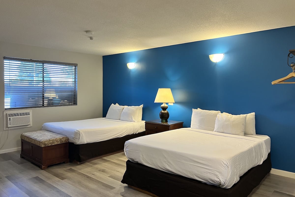Family Two Queen Beds | 1 bedroom, desk, laptop workspace, iron/ironing board