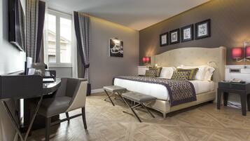 Premium bedding, memory foam beds, free minibar, in-room safe