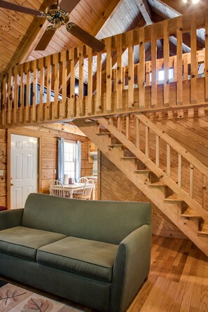 Cabin | Living room | 55-inch flat-screen TV with cable channels, TV - Boxwood Lodge (Blowing Rock)