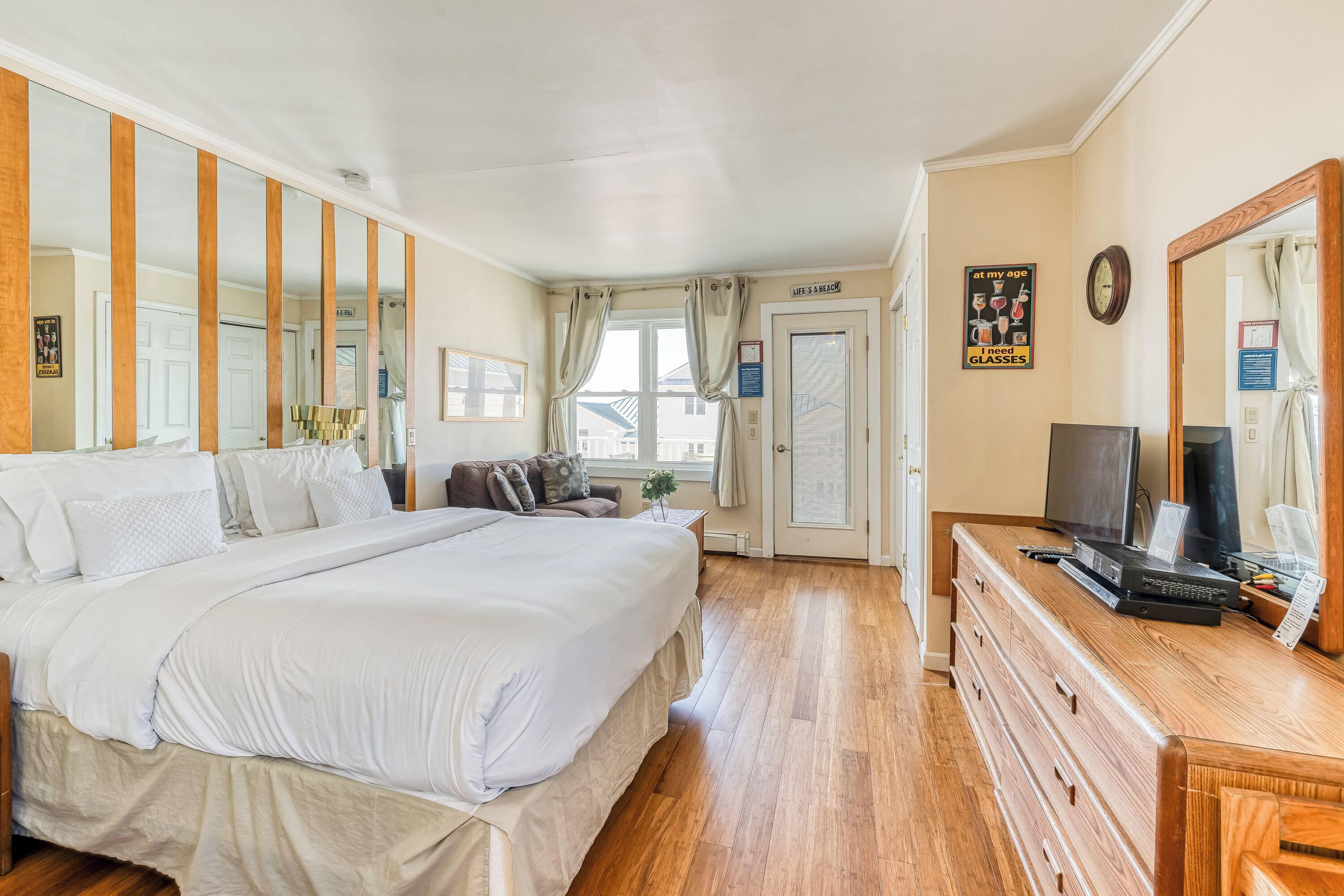 individually decorated, individually furnished, iron/ironing board