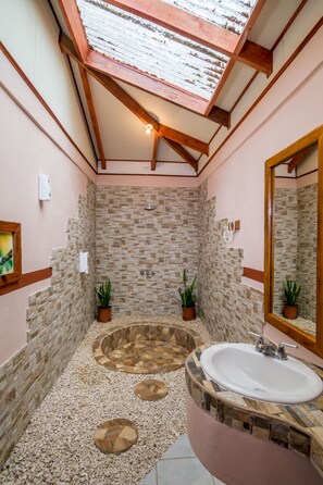 Shower, free toiletries, towels, shampoo - Hotel Cerro Lodge (Lagunillas)