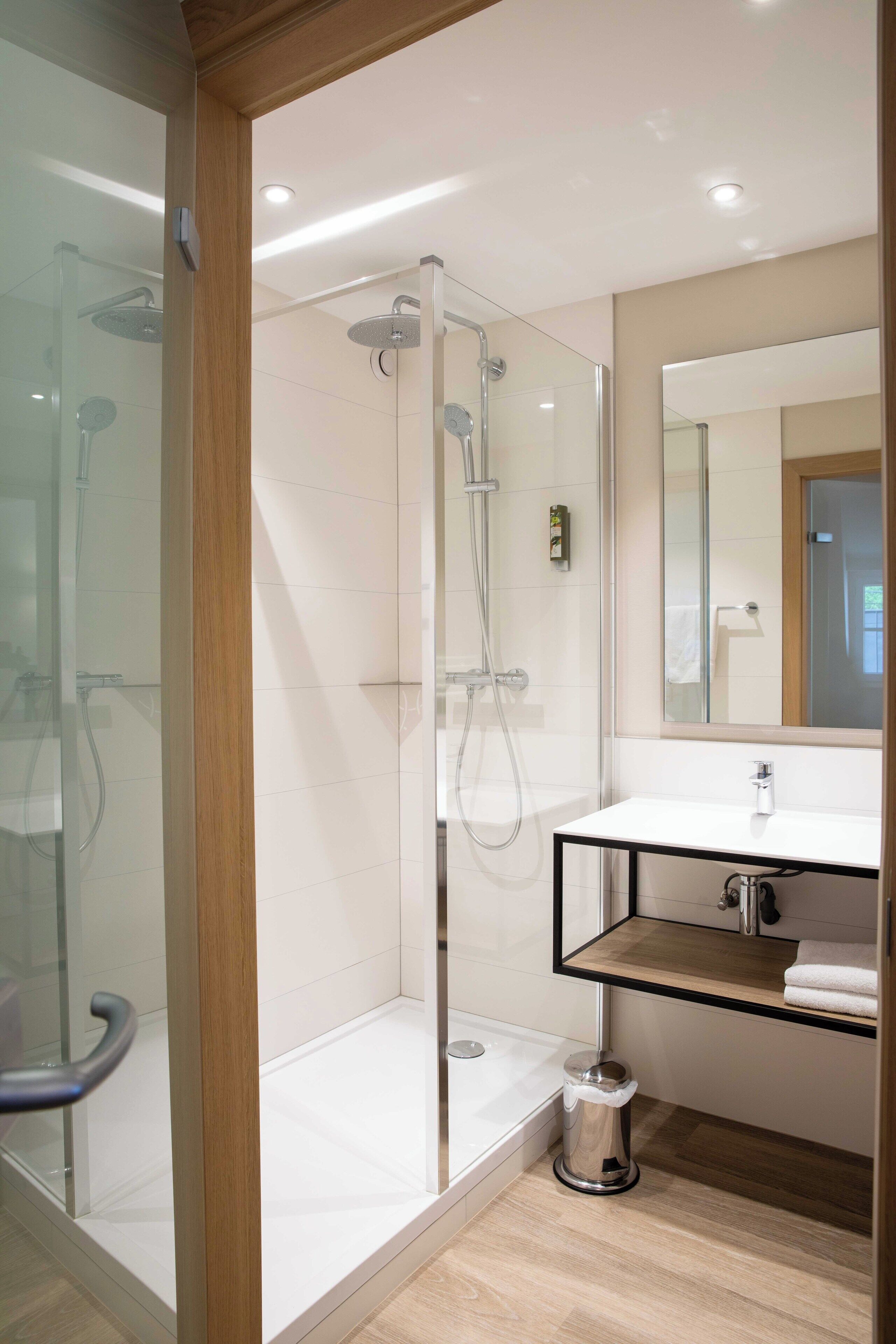 premium double or twin room | bathroom | shower, free toiletries, hair dryer, towels
