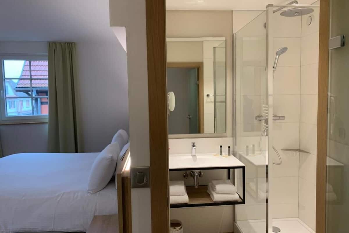 executive double or twin room | bathroom | shower, free toiletries, hair dryer, towels