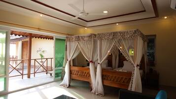 Twin kamer | 1 slaapkamer, luxe beddengoed, een gratis minibar, een kluis op de kamer