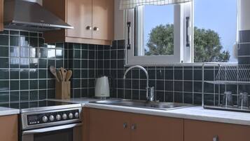 Villa, 3 Bedrooms, Sea View | Private kitchen | Fridge, microwave, stovetop, espresso maker