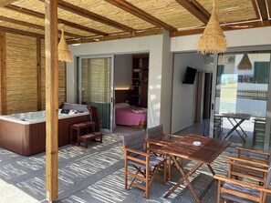 Deluxe Suite, Jetted Tub, Garden View | Premium bedding, individually furnished, soundproofing, free WiFi - Blue Aegean Hotel & Suites (Hersonissos)