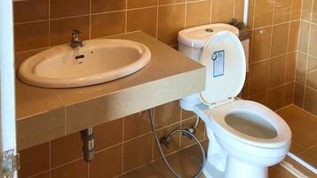 Shower, free toiletries, hair dryer